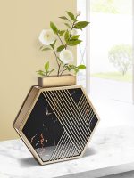 Bình cắm hoa hình lục giác gốm sứ CD819