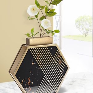 Bình cắm hoa hình lục giác gốm sứ CD819