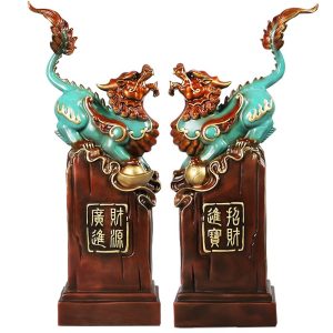 Tượng cặp tỳ hưu may mắn tài lộc bằng đông
