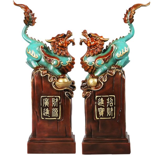 Tượng cặp tỳ hưu may mắn tài lộc bằng đông
