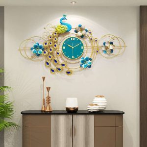Đồng hồ treo tường hình con công đơn giản CD429