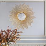 Gương decor mặt trời treo tường đơn giản