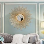 Gương decor mặt trời treo tường đơn giản
