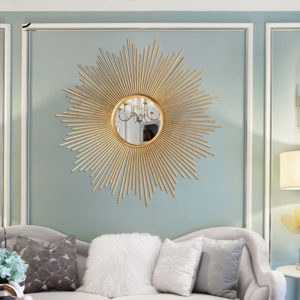 Gương decor mặt trời treo tường đơn giản