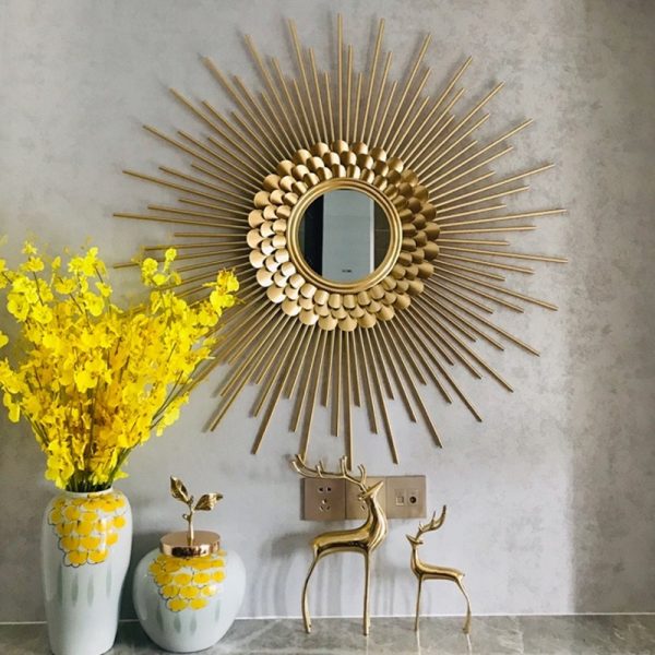 Mẫu gương decor kim loại trang trí