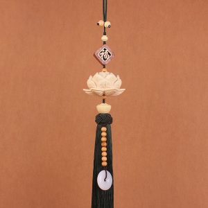 Dây treo oto búp sen đồng điếu ngọc