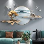 Phù điêu treo tường 3D đôi hươu trang trí phòng khách CD358