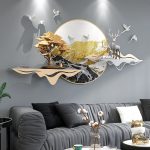 Phù điêu treo tường 3D đôi hươu trang trí phòng khách CD358