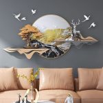 Phù điêu treo tường 3D đôi hươu trang trí phòng khách CD358