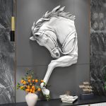 Phù điêu 3D đầu ngựa trang trí