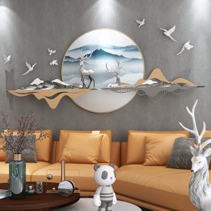 Phù điêu treo tường hươu trên núi độc đáo CD360