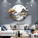 Phù điêu treo tường hươu và núi CD356