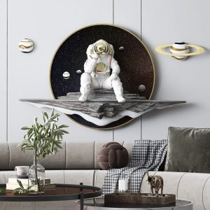 Tranh 3D phi hành gia vũ trụ trang trí phòng khách CD726
