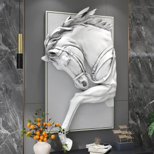 Tranh treo tường ngựa chạm nổi 3D CD351