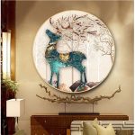 Tranh linh vật phong thủy hình tròn