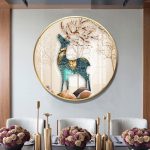 Tranh linh vật phong thủy hình tròn