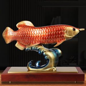 Tượng cá rồng ngậm tiền quà tặng sếp