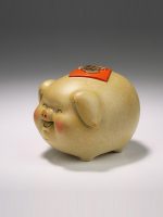 Tượng heo cõng quả hồng bằng đồng cao cấp