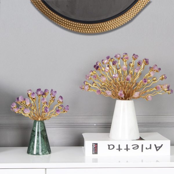 Đồ để bàn decor bình hoa đá thạch anh đẹp CD143