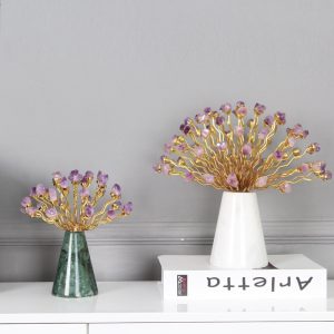 Đồ để bàn decor bình hoa đá thạch anh đẹp CD143
