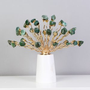 Đồ để bàn decor bình hoa đá thạch anh đẹp CD143