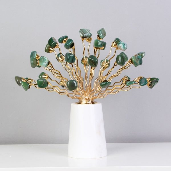 Đồ để bàn decor bình hoa đá thạch anh đẹp CD143