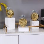 Đồ để bàn bộ ba quả lựa bằng đồng trang trí CD83