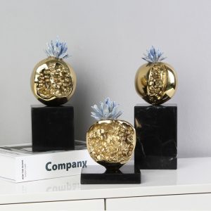 Đồ để bàn bộ ba quả lựa bằng đồng trang trí CD83