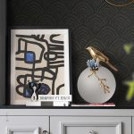 Đồ để bàn chim vàng trên quả cầu pha lê CD524