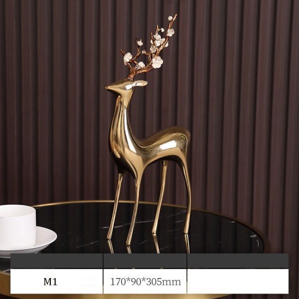 Tượng con hươu chất liệu đồng CD839