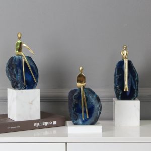 Đồ để bàn bộ 3 đá trừu tượng trang trí
