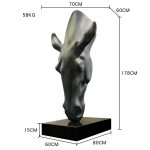 Tượng decor đầu ngựa nghệ thuật decor sảnh khách sạn