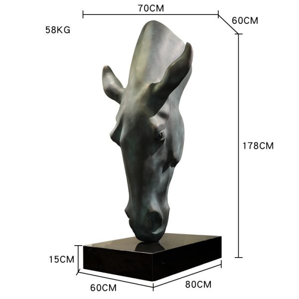 Tượng decor đầu ngựa nghệ thuật decor sảnh khách sạn