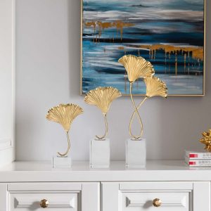 Mẫu đồ trang trí để bàn lá Bạch Quả