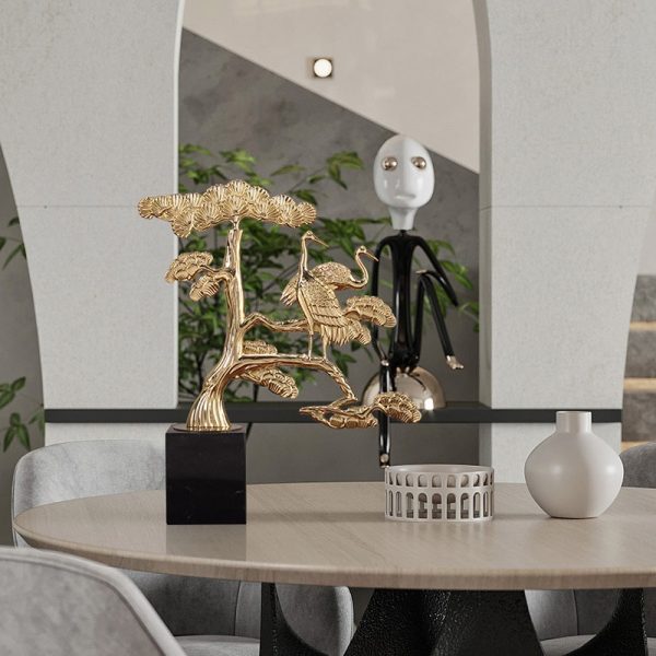 Đồ để bàn decor tùng hạc trang trí quầy kệ, tủ rượu CD828