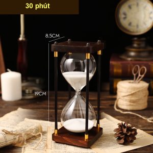 Đồng hồ cát 4 trụ đế gỗ CD246