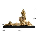 Tượng decor hòn non bộ mạ điện trang trí khách sạn biệt thự