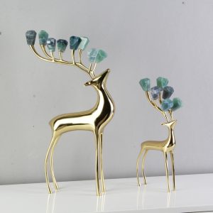 Hươu gắn đá thạch anh tím CD46
