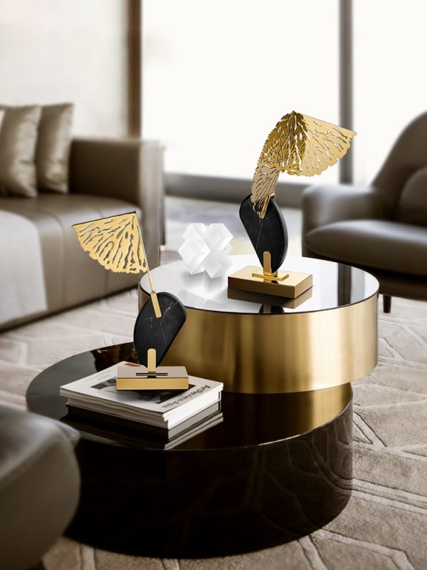 Decor phòng khách mô hình lá sen