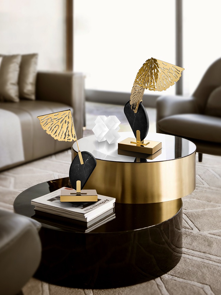 Decor phòng khách mô hình lá sen