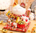 Tượng decor Mèo may mắn bày cửa hàng kinh doanh