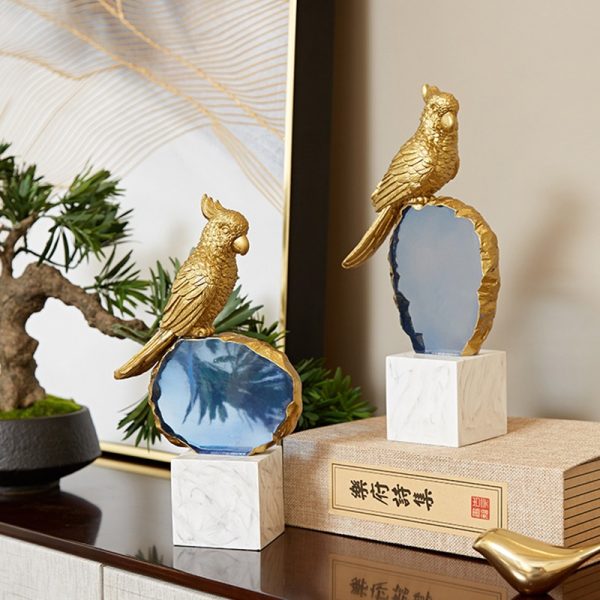 Đồ để bàn decor chim vẹt trang trí sang trọng CD141