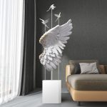 Tượng decor mô hình cánh thiên nga để sàn trang trí phòng khách