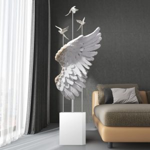 Tượng decor mô hình cánh thiên nga để sàn trang trí phòng khách