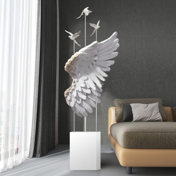 Tượng decor mô hình cánh thiên nga để sàn trang trí phòng khách