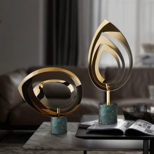 Decor phòng khách mẫu lá kim loại CD228