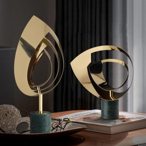 Decor phòng khách mẫu lá kim loại CD228
