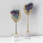 Decor phòng khách mô hình đá thạch anh bằng đồng CD400