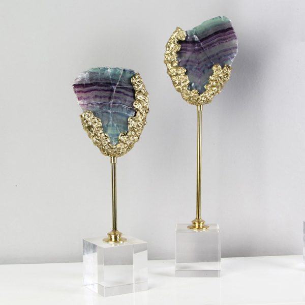 Decor phòng khách mô hình đá thạch anh bằng đồng CD400
