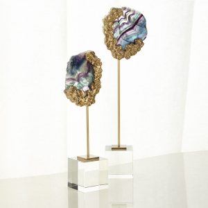 Decor phòng khách mô hình đá thạch anh bằng đồng CD400